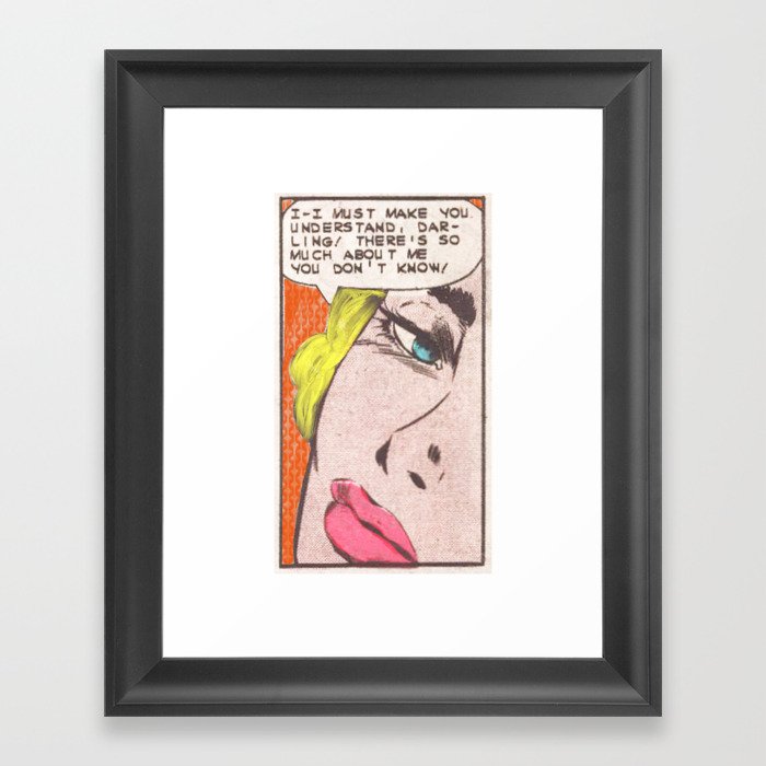 Comic Girl | Retro | Vintage | Lichtenstein Inspired Framed Art Print