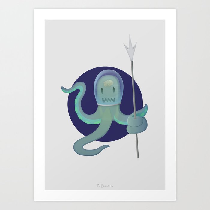 Lil Alien - Squiddy  Art Print