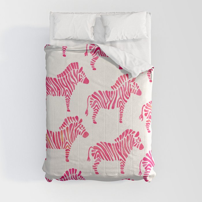 Zebras – Pink Palette Comforter