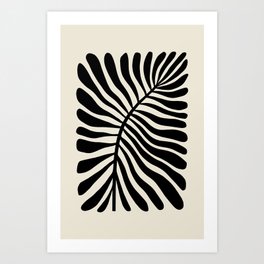 Simple leaf in black and beige Art Print