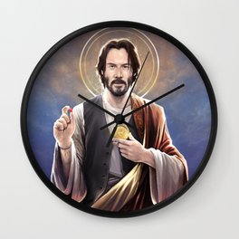 Saint Keanu of Reeves Wall Clock