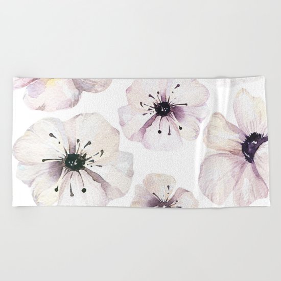 Moon flowers Beach Towel