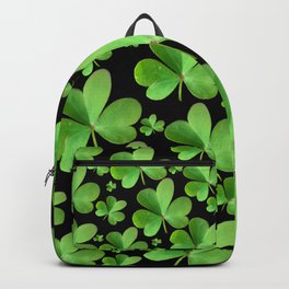 Clovers on Black Backpack | Stpatricksday, Nature, Green, Luckoftheirish, Ume, Clovers, Pattern, Leafclover, Ireland, Umeimages 