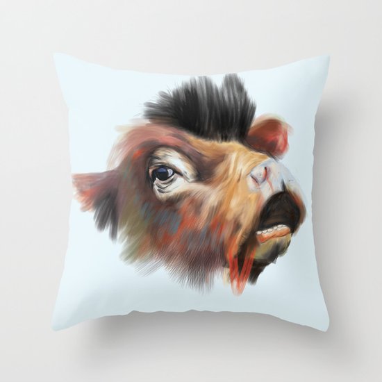 Crazy Cow Throw Pillow