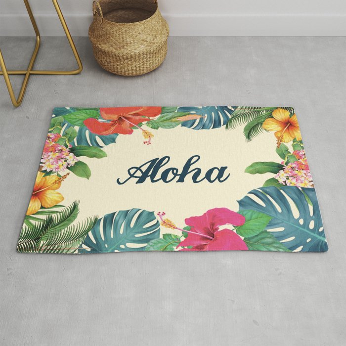 Aloha Floral Print Rug