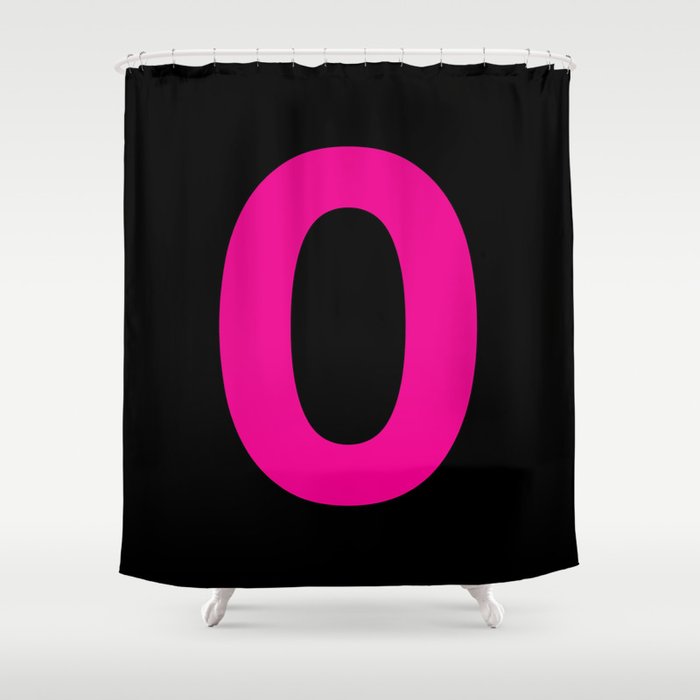 Number 0 (Magenta & Black) Shower Curtain