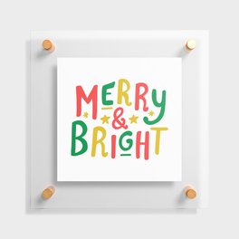 Merry and Bright (red/green/gold) Floating Acrylic Print