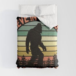 Bigfoot Funny Believe In Yourself Motivational Sasquatch Vintage Sunset Comforter