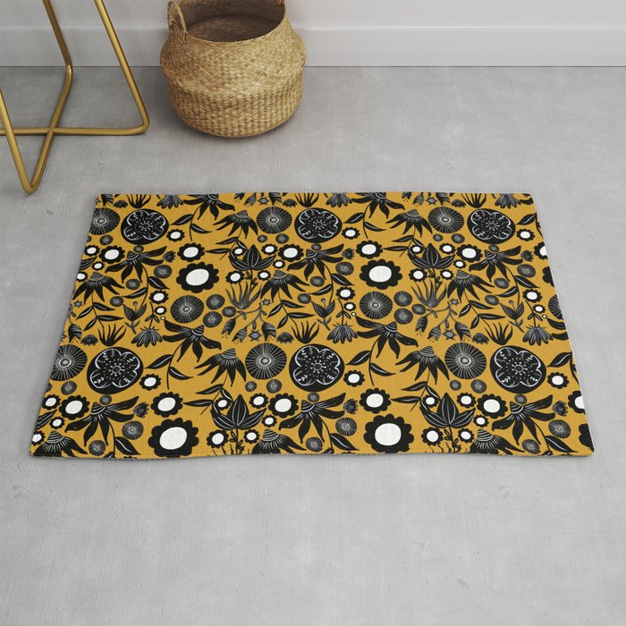 Adventure in the field of flowers - Yellow Rug