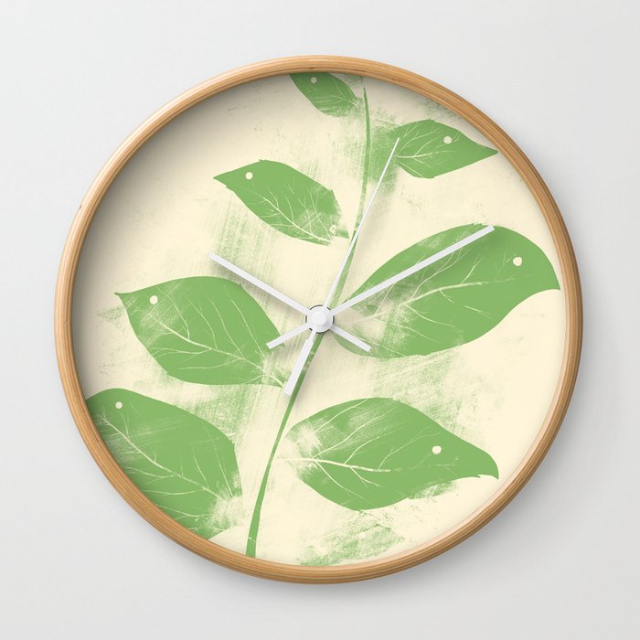 Flying Leaves Wall Clock