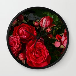 red rosebush deux Wall Clock