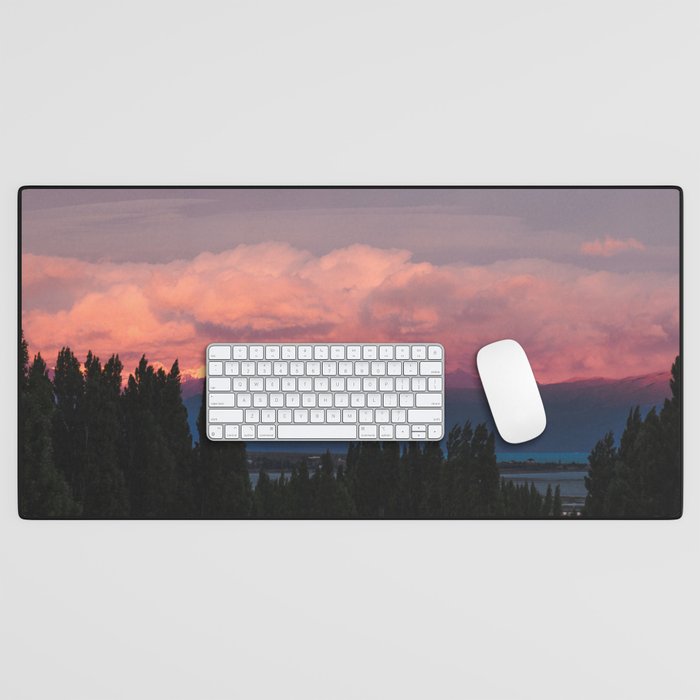 Argentina Photography - Pink Sunset Over The Argentine Forest Desk Mat