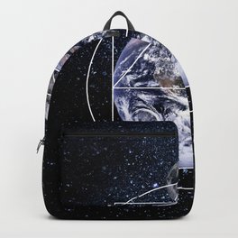 THE CREATION Backpack | Geometricshapes, Illuminati, Other, Black and White, Pyramids, Universe, Cosmology, Graphicdesign, Illustration, Moonearth 