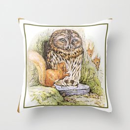 Beatrix Potter wise old owl Throw Pillow