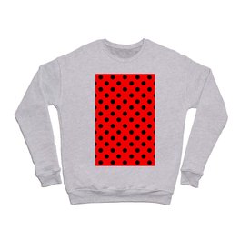 Polka Dots (Black & Classic Red Pattern) Crewneck Sweatshirt