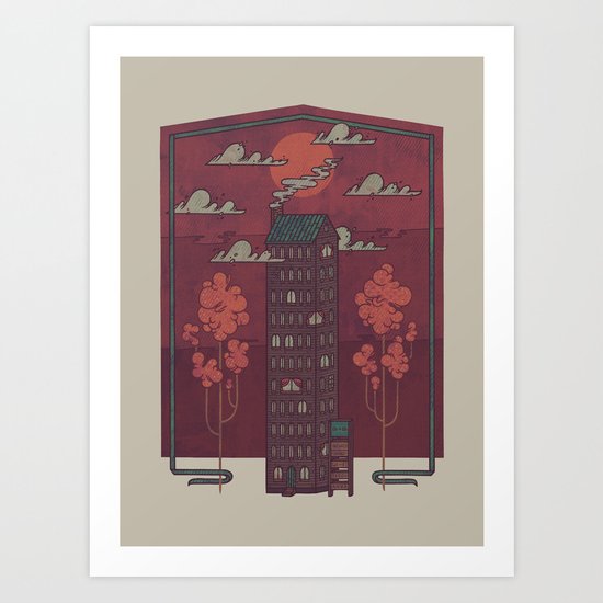 The Towering Bed and Breakfast of Unparalleled Hospitality Art Print