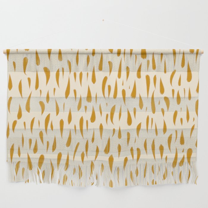 Organic Texture Minimalist Abstract Pattern in Honey Mustard and Cream Wall Hanging