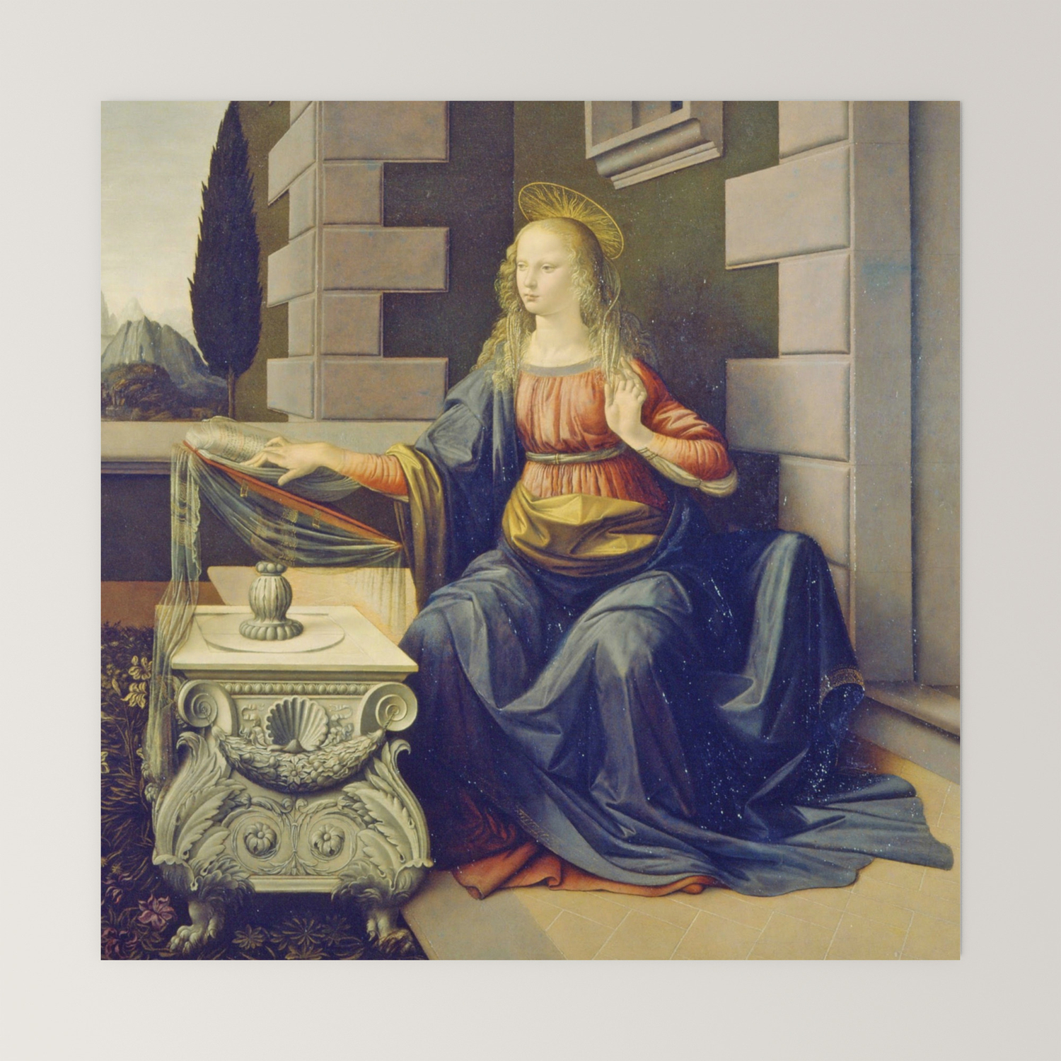 Leonardo Da Vinci Annunciation 2 Mini Art Print By Alexandra Arts Society6 The annunciation is one of the earliest works attributed to leonardo da vinci and exemplifies many of the characteristics of his developing style. society6