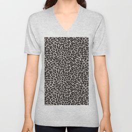 White Leopard Animal Print V Neck T Shirt