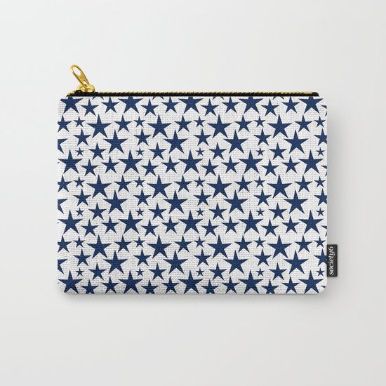 Blue stars on white background illustration Carry-All Pouch