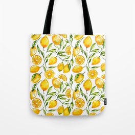 lemon watercolor print Tote Bag
