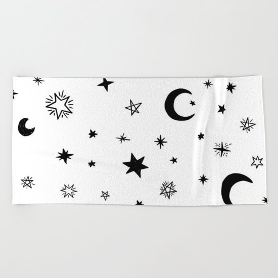 Moons & stars Beach Towel