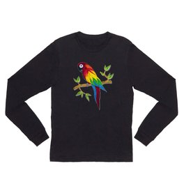 A Colorful parrot from Nature in Quilling Paper Design Long Sleeve T Shirt | Awesome, Special, Gift, Drawing, Quilling, Birthday, Decoration, Pet, Bird, Family 