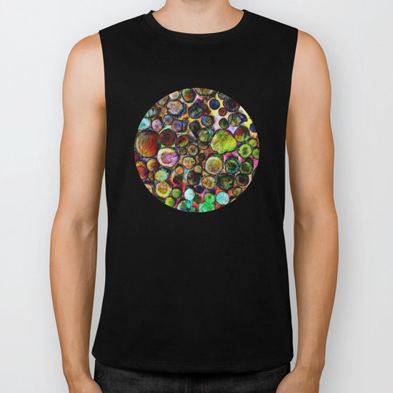 Colored Wood Pile 2 Biker Tank