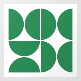 Mid Century Modern Green Square Art Print