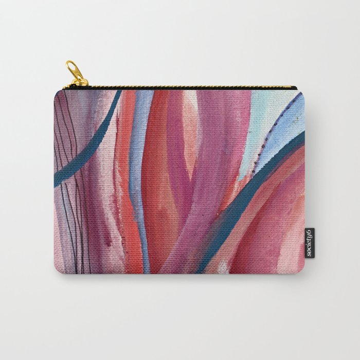 Carnival Candy: a vibrant, colorful abstract piece in pinks and blues by Alyssa Hamilton Art Carry-All Pouch