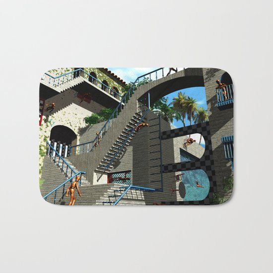 Optical Illusion - Tribute to Escher Bath Mat