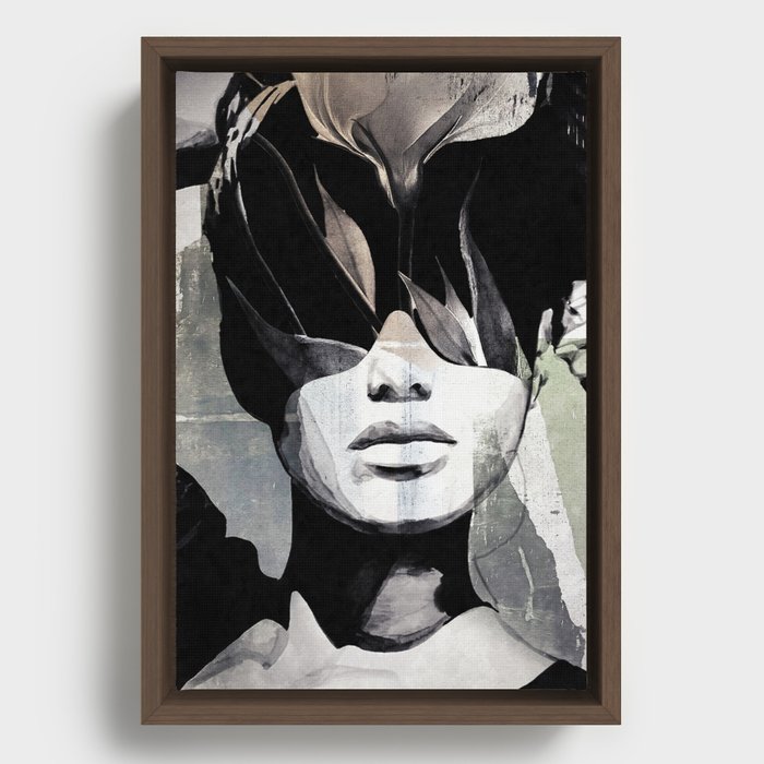 Abstract beauty and leaves Framed Canvas