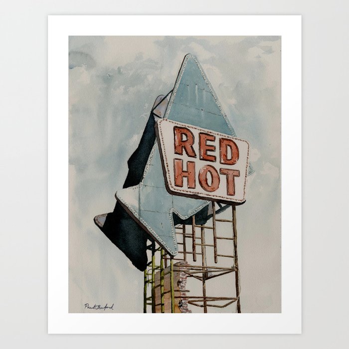 Red Hot - Meridian, MS Art Print