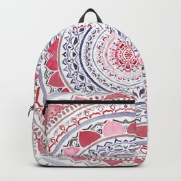 Red & Leisure Blue Mandala Backpack
