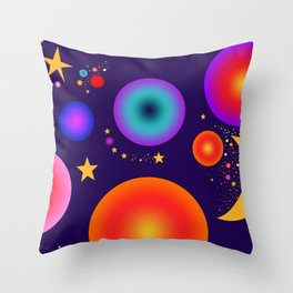 60s galaxy  Throw Pillow