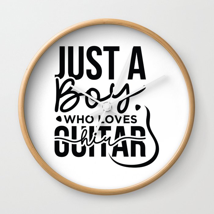 Just A Boy Who Loves His Guitar Wall Clock