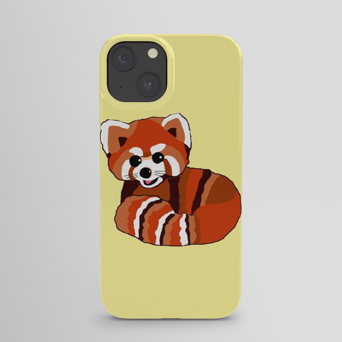 Red panda on yellow iPhone Case