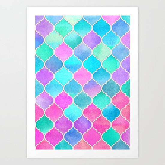 Bright Moroccan Morning - pretty pastel color pattern Art Print