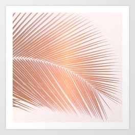 Palm leaf - copper pink Art Print