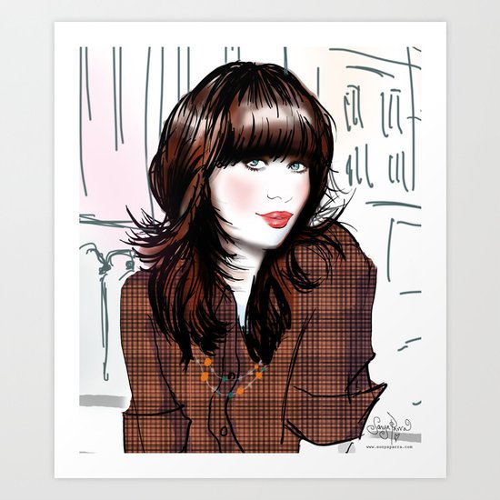 Zooey Deschanel Art Print