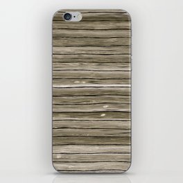 Light grey horizontal wood board iPhone Skin