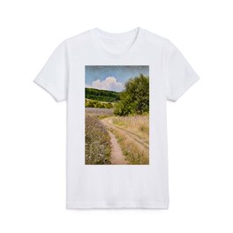 Path trough the chicory fields Kids T Shirt