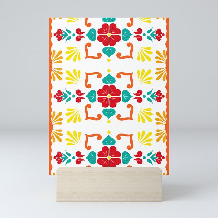 Orange 2, Framed Talavera Flower Mini Art Print