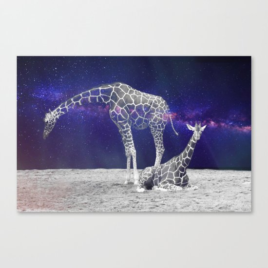 Giraffes on The Moon #society6 #artprints #buyart Canvas Print