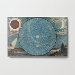 Planetary System. Eclipse of the Sun. The Moon. The Zodiacal Light. Meteoric Shower. Metal Print | Scifi, Atlas, Victorian, Sun, Planets, Moon, Old, Map, Ancient, Steampunk 