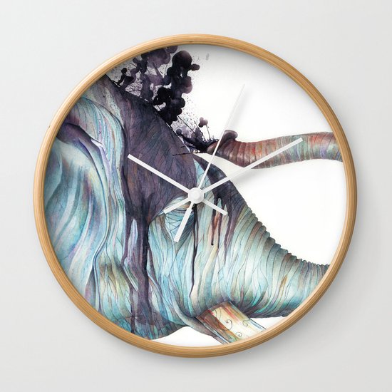 Elephant Shower Wall Clock