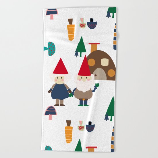 Gnome white Beach Towel