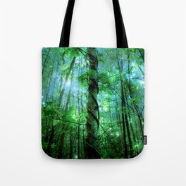Forest Of The Fairies Green Blue Tote Bag