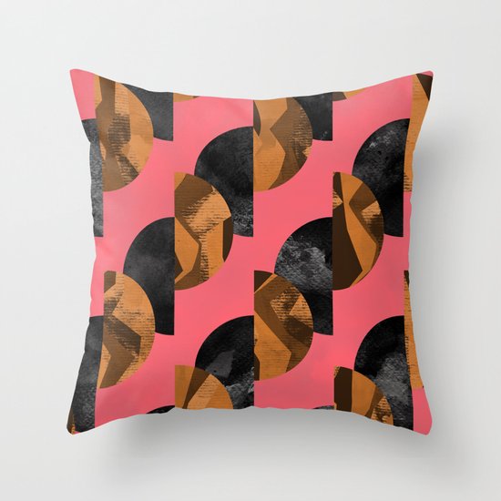 gold,black Throw Pillow