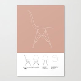 Eames DSR Chair Poster Mid Century Design - Minimal Design - Charles and Ray Eames - Mad Men Canvas Print